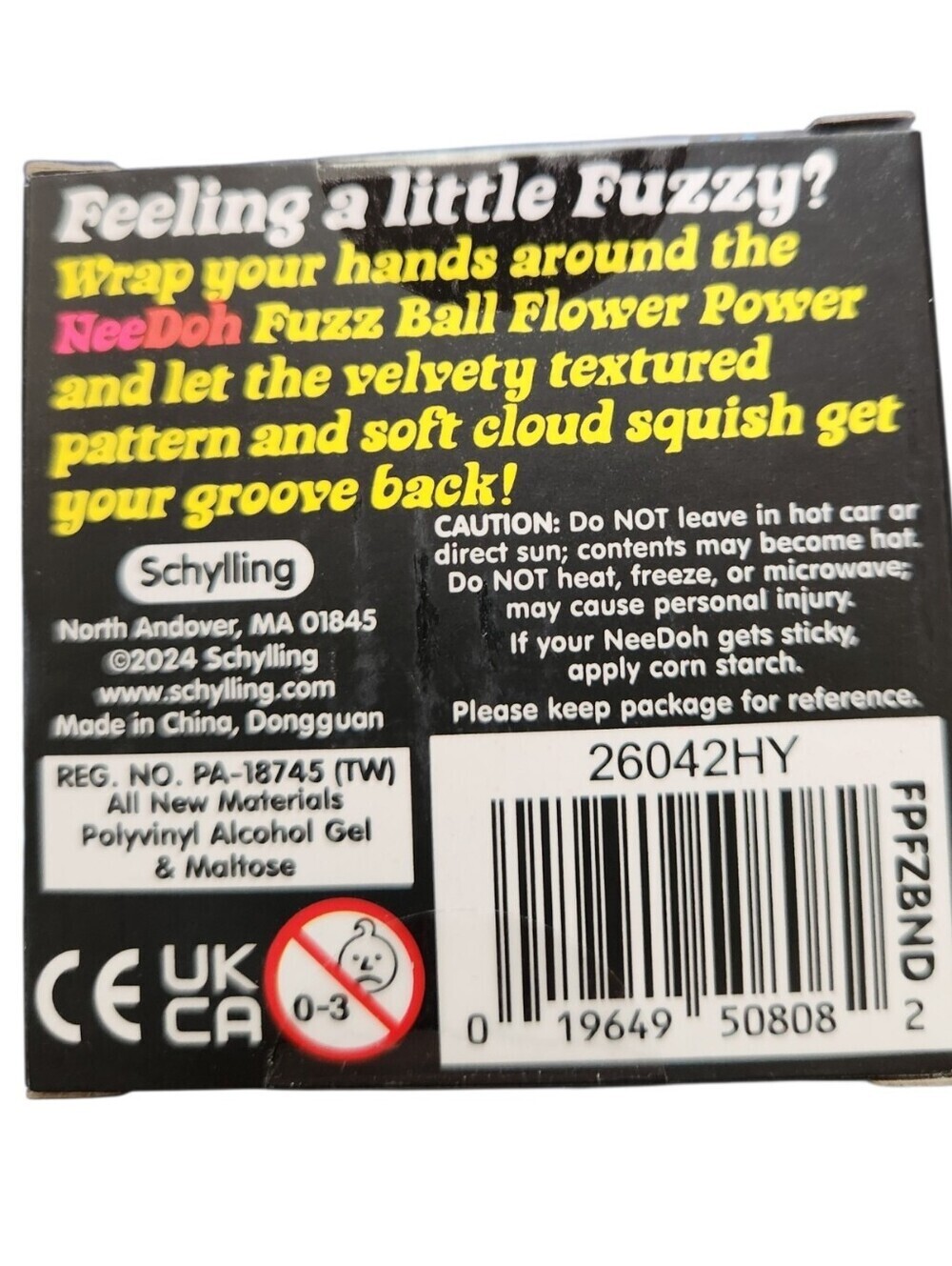 New NeeDoh Fuzz Ball The Velvet Squeeze Purple Squishy Stress Ball Flower Power - Picture 4 of 4